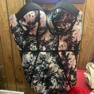 Tropical Print Bathing Suit